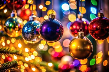 Fototapeta premium Silhouetted Christmas ornaments: a stylish take on holiday photography.