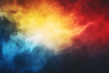 Obraz premium Grainy gradient background blue red yellow abstract glowing color wave black backdrop, noise texture banner poster header design