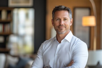Obraz premium Portrait of a smiling man in a professional setting