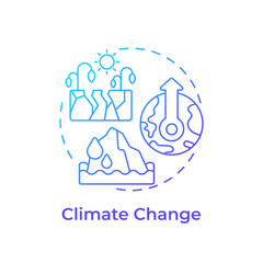 Climate change blue gradient concept icon. Biodiversity decline cause. Habitat destruction. Ecosystem imbalance. Round shape line illustration. Abstract idea. Graphic design. Easy to use in article