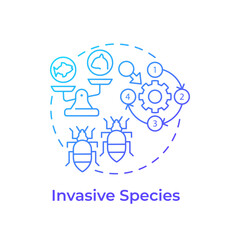 Invasive species blue gradient concept icon. Biodiversity loss cause. Threat for ecosystem stability. Round shape line illustration. Abstract idea. Graphic design. Easy to use in article