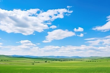 Obraz premium Panoramic grassland landscape sky outdoors horizon.