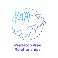 Predator-prey relationships blue gradient concept icon. Ecological balance. Species population graph. Round shape line illustration. Abstract idea. Graphic design. Easy to use in article