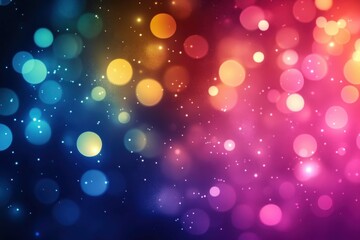 Colorful bokeh background with vibrant hues and shimmering lights at dusk