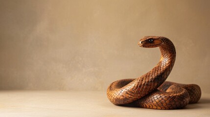 Fototapeta premium Chinese New Year 2025. Chinese New year symbol wooden snake. Celebrate New Year. Copy space area for text