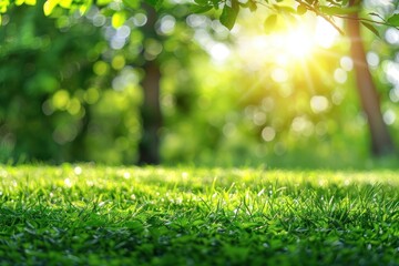 Fresh green grass background in sunny summer day vegetation sunlight outdoors.