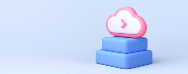Digital Transformation cloud growth concept. AI-driven cloud analytics, accelerating business growth with data insights, 3D illustration