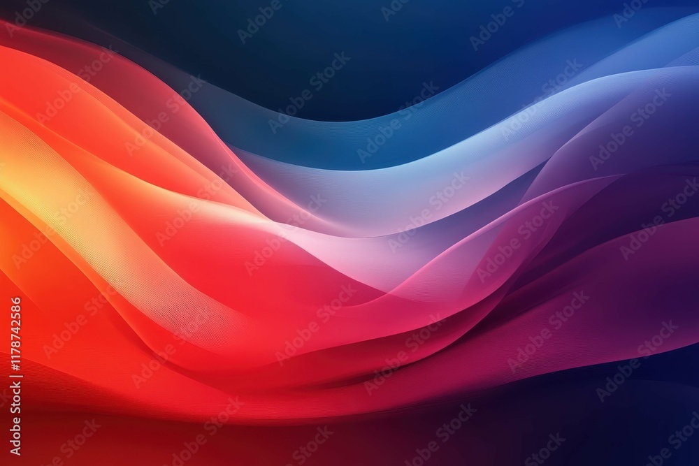 Wall mural flowing colors create a dynamic visual wave in a vibrant abstract design for a modern aesthetic
