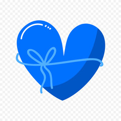 Doodle hand drawn heart drawing on white background