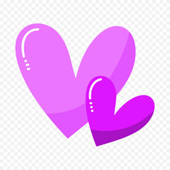 Doodle hand drawn heart drawing on white background