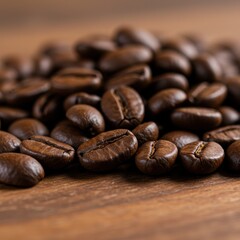 Naklejka premium Coffee beans table cup on restaurent coffee machine splash smoke Cappuccino art