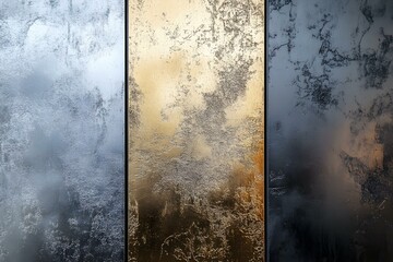 Mystical Radiance: Abstract Metallic Textured Background with Three Points of Light