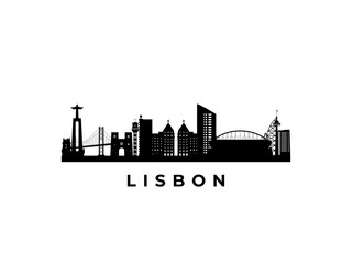 Naklejka premium Vector Lisbon skyline. Travel Lisbon famous landmarks. Business and tourism concept for presentation, banner, web site.