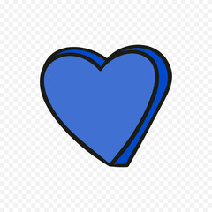 Doodle hand drawn heart drawing on white background