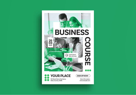 White Green Utilitarian Business Course Flyer