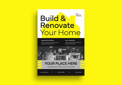 Yellow And Black Utilitarian Construction Flyer