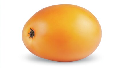 A single, smooth, orange fruit resembling a large tomato or a small mango.