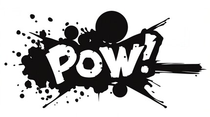 POW! graffiti lettering, typography handwriting font, spray wall art text design