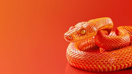 Fototapeta premium Chinese New Year 2025. Chinese New year symbol wooden snake. Celebrate New Year. Copy space area for text