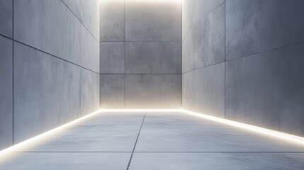 Contemporary Corner Shower with Illuminated Tiles and Minimalist Design in Modern Bathroom Interior