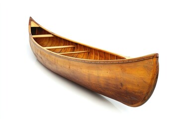 Classic Wooden Canoe Awaiting Adventure On Water