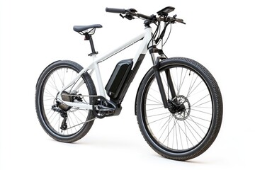 Fototapeta premium Sleek White Electric Bicycle Mountain Bike Design