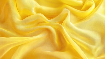 Obraz premium Soft Yellow Fabric Texture Seamless Background Draped and Flowing in Elegant Creases and Waves