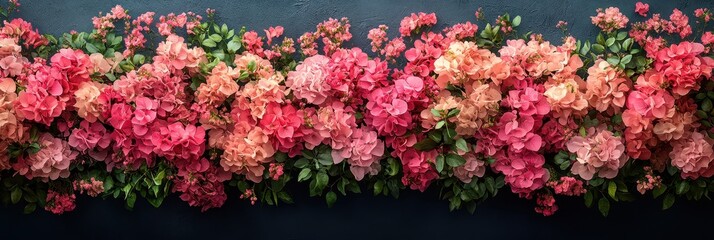 Fototapeta premium Bougainvillea flower pattern, natural blooming texture background, red, pink flowers floral