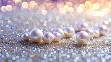 Polarization pearl sequins on a shiny glitter background , shimmer, sparkly, vibrant, iridescent, elegant