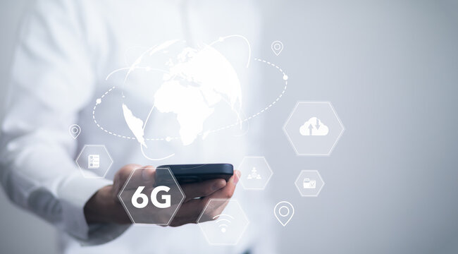 Internet speed measurement. technology concept.New fast internet communication 6G technology. Fiber Optics.Network Communication Wireless Internet. network connection fastest internet.