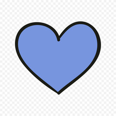 Doodle hand drawn heart drawing on white background