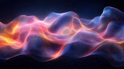 Obraz premium Abstract waves of color and light create a cosmic, ethereal atmosphere.