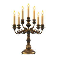 Antique Candelabrum for Elegant Home Decor on transparent background.