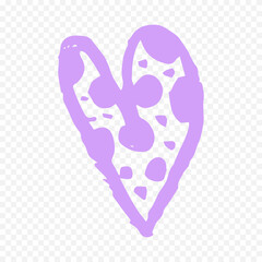 Doodle hand drawn heart drawing on white background