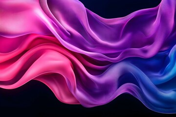 Obraz premium Chromatic Waves: Abstract Vibrant Purple, Pink, and Blue Fabric Flowing