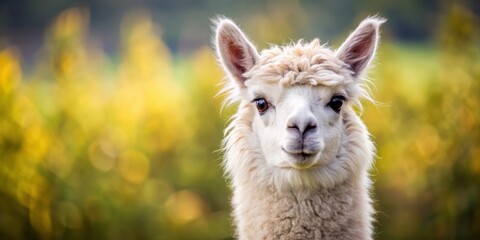 Obraz premium Very beautiful calm and cute alpaca, adorable, fluffy, tranquil, peaceful, charming, serene, lovely, gentle