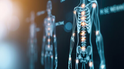 Human anatomy showcasing skeletal structure and organs