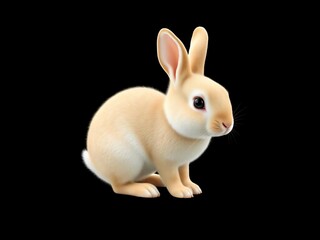 Fototapeta premium Cute baby rabbit cartoon 3d rendering illustration