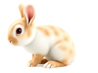 Obraz premium Cute baby rabbit cartoon 3d rendering illustration