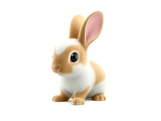 Obraz premium Cute baby rabbit cartoon 3d rendering illustration