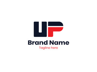 UP Letter Initial Logo Design Template Vector