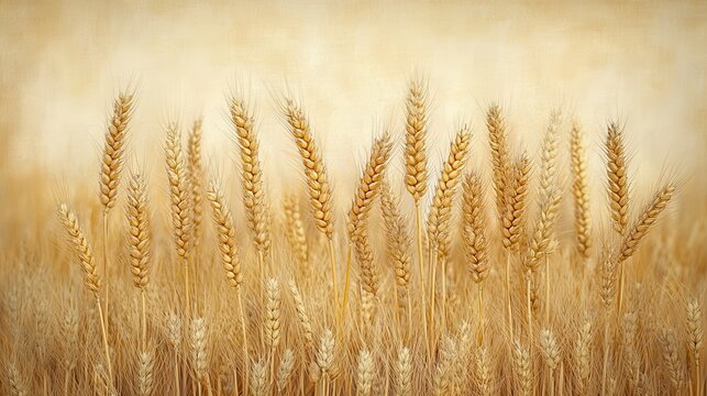 Ripe golden wheat stalks in a field, close-up. - Powered by Adobe