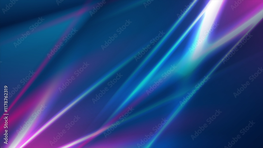 Poster ultraviolet and blue abstract glowing background with smooth stripes