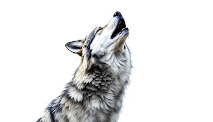 Majestic Wolf Howling: A Strikingly Realistic Artistic Portrait