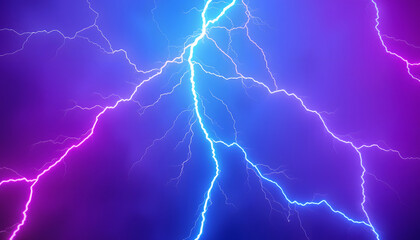 Fototapeta premium A visual abstraction of electric lightning in blue and pink, evoking thoughts of battle and confrontation. Versus screen, angled photoshot, with white tones