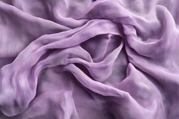 Fototapeta premium Ethereal Elegance: Soft Draped Lilac Fabric Texture in Gentle Folds