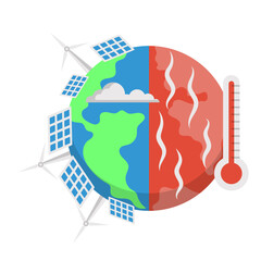 Climate Change and Rewnelable Energy Illustration