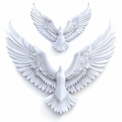 Obraz premium Wings icon, angel wings emblem, bird feathers silhouette, pigeon sign, spirituality symbol, elegance flight