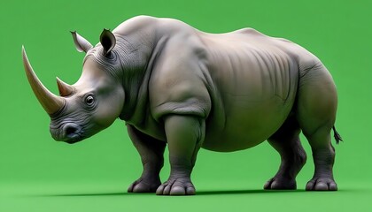 Obraz premium Majestic White Rhino: A Realistic 3D Render
