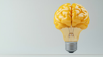 3D human brain with bulb